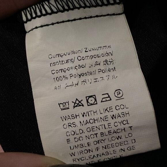 SHEIN | Black Button Down Collared Long Sleeve Blouse Elastic Sleeve Cuffs M - Picture 7 of 8